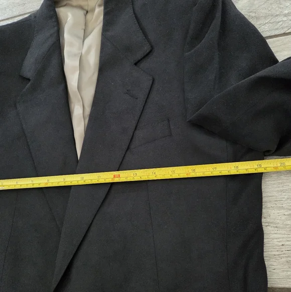Vintage Lanvin Black Feather Suede Blazer Mort Wallin Mens 40R USA Made Luxury